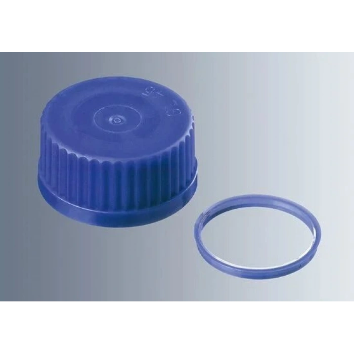 Otoklavlanabilir Cam Şişeler için Mavi Kapak, PP, GL32