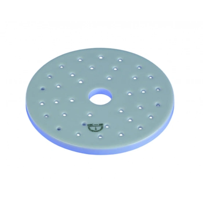 Porselen Desikatör Diski, Çap: 190 mm, Yükseklik: 9,4 mm, Orta Delik: 20 mm, Küçük Delikler: 5 mm 1 Adet