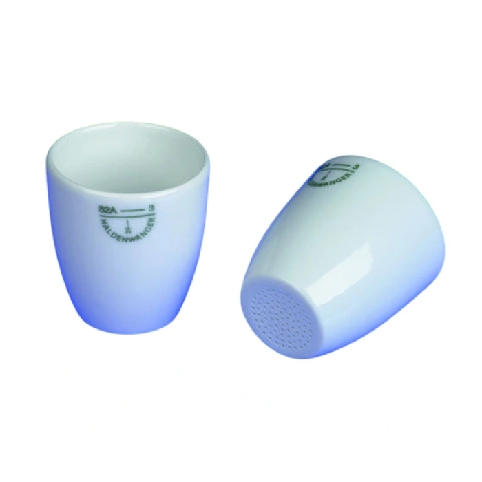 Porselen Gooch Krozesi, Geniş, 25 ml, Üst Çap: 39 mm, Alt Çap: 25 mm, Yükseklik: 42 mm, Gözenek Çapi: 0,5 mm, Kapak 79 D-7 A ve Filtre Diski 31 B-22 Ayrıca Sipariş Verilmelidir. 15 Adet Paket