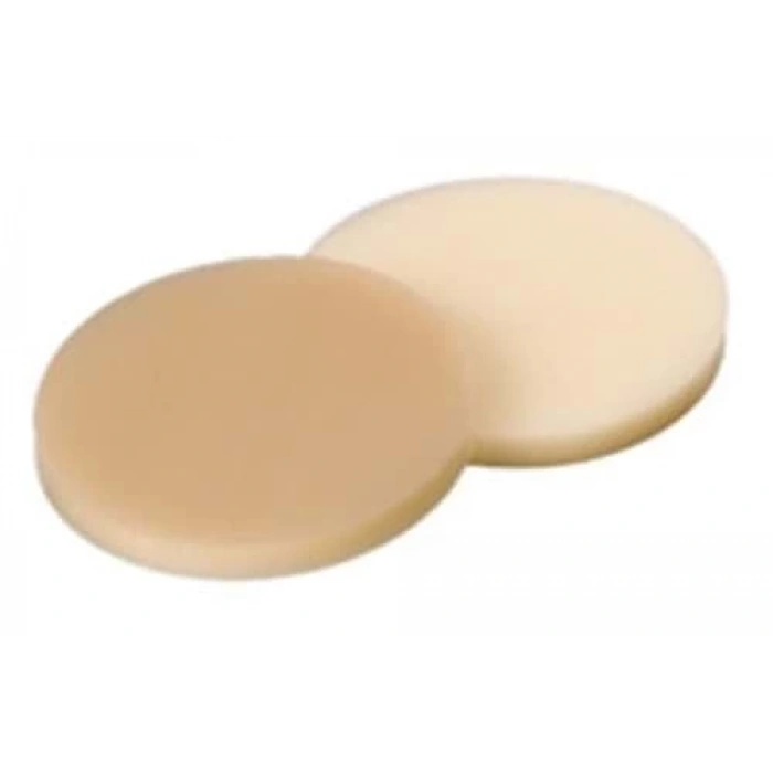 Septa 12,9mm, Silikon Krem/Ptfe Bej, 55° Shore A, 3,2mm, (Schott Screw Cap Gl 14 İçin) 100 Adet