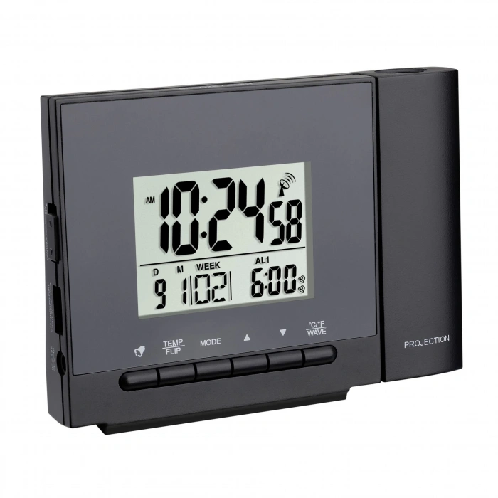 Sıcaklıklı radyo kontrollü projeksiyonlu çalar saat