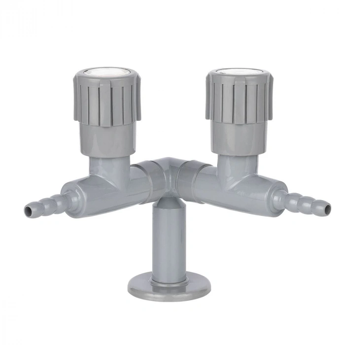 Tezgah Üstü Çift Çıkışlı Gaz Musluğu 90°