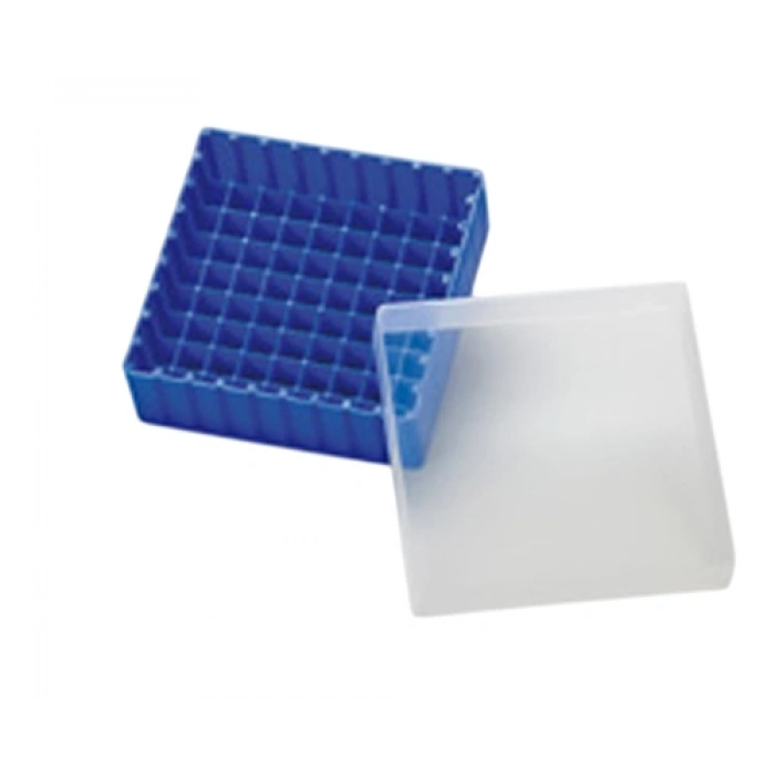 Vial Saklama Kutusu Pp, 1,5ml, 1,8ml Ve 2ml Vial İçin, Mavi, Kapak İle (130 X 130 X 45mm) 1 Adet