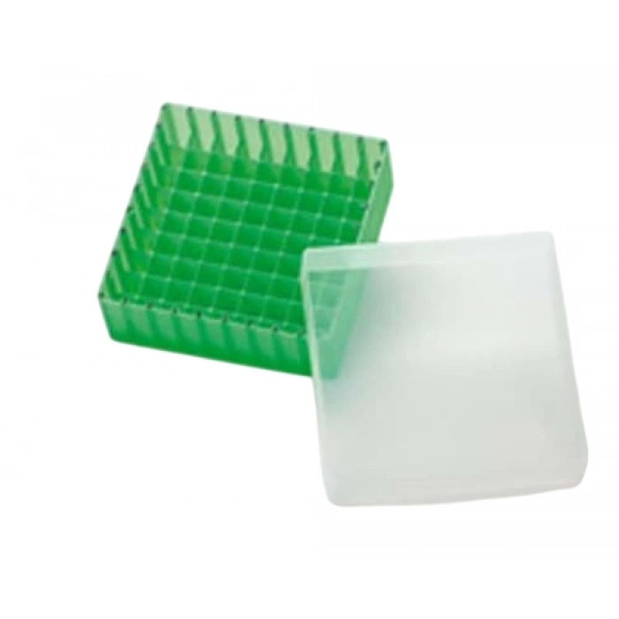 Vial Saklama Kutusu Pp, 1,5ml, 1,8ml Ve 2ml Vial İçin, Yeşil, Kapak İle (130 X 130 X 45mm) 1 Adet