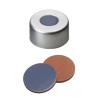 Kapak 11mm Alüminyum, Şeffaf Lake, Orta Delikli, Butyl Kırmızı/Ptfe Gri, 55° Shore A, 1.3mm 100 Adet