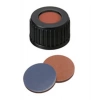 Kapak 18mm, Pp, Vidalı, Siyah, Orta Delikli, Butyl Kırmızı/Ptfe Gri, 55° Shore A, 1.6mm 100 Adet