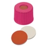 Kapak 8mm, Vidalı, Pembe - Orta Delikli, Kırmızı Kauçuk/Ptfe Beji, 45° Shore A, 1,0mm 100 Adet
