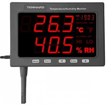 Tenmars TM-185D Işıklı Göstergeli Sıcaklık Nem Ölçer | Kayıt Yapabilir
