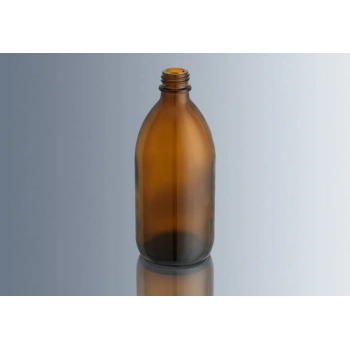 Şişe, Cam, Dar Boyunlu, Kapaklı, Amber, 250 ml
