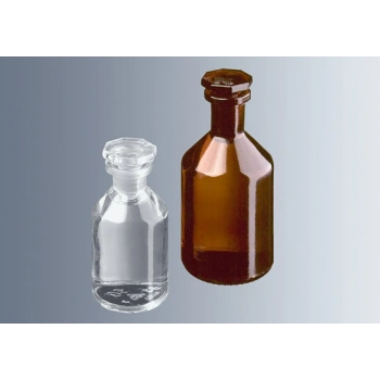 Çözelti Şişesi, Cam, Şilif Cam kapaklı, Dar Boyunlu, Amber, 50 ml