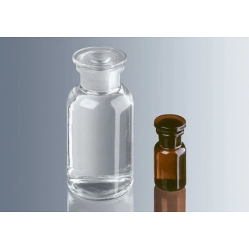 Çözelti Şişesi, Cam, Şilif Cam Kapaklı, Dar Boyunlu, Şeffaf, Yuvarlak, 1000 ml