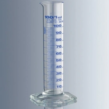 Mezür, Cam, A Sınıfı, Uzun Form, Mavi Renk Taksimatlı, 10 ml