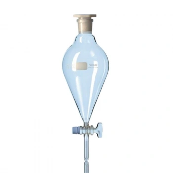 Ayırma Hunisi-Armudi Tip-Cam Musluklu 500 ml