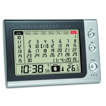 Aylık takvimli dijital radyo kontrollü çalar saat