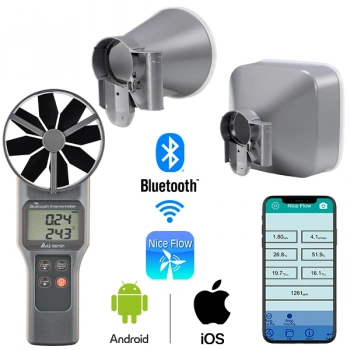AZ 89191 Profesyonel Bluetoothlu Anemometre | 2 Adet Hunili Set