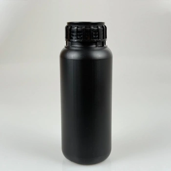 BIODAKS Plastik Yuvarlak Şişe 250 ml Siyah - Kapaklı 10 Adet