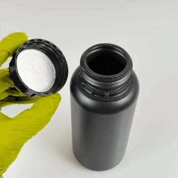 BIODAKS Plastik Yuvarlak Şişe 500 ml Siyah - Kapaklı 10 Adet