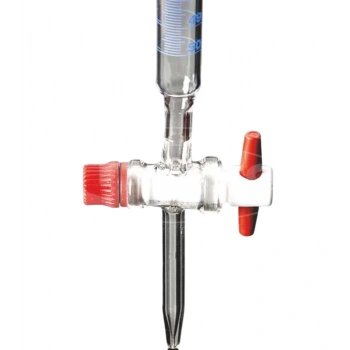 Büret - Düz - Şeffaf - A Kalite - Grup Sertifikalı - Mavi Skala - PTFE Musluklu - 25 ml