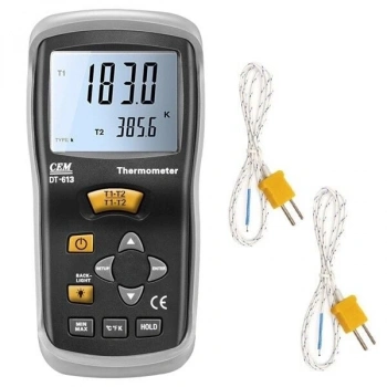 Cem DT-613 K Tipi Prob Okuyucu 2 Kanallı Termometre