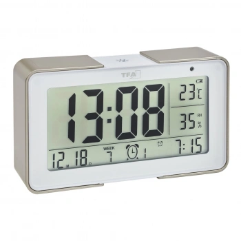 Çeşitli alarm seslerine sahip dijital radyo kontrollü çalar saat MELODY