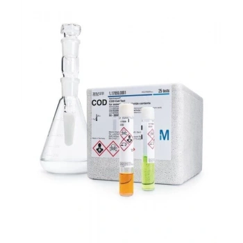 117059.0001 Cod (Koi) Hücre Testi Deniz Suyu Ve Yüksek Klorür İçerikli Sular İçin Ölçüm Aralığı: 50 - 3000 Cod Test / Paket: 25 Dikkat : Soda Kireç, Sülfürik Asit Ve Absorpsiyon Tüpü Alınmalıdır