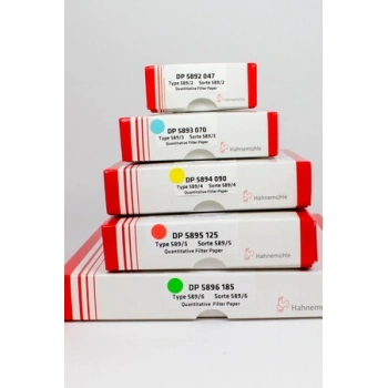 Hahnemühle Kantitatif Filtre Kağıdı Grade 589/3 Külsüz Mavi Bant Düz Daire 110 mm Çap 100 Adet/Paket
