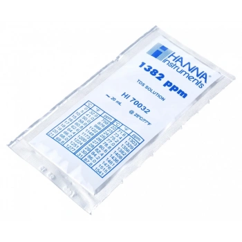 HI70032P 1382 mg/L (ppm) @ 25°C TDS Calibration Standard Sachets, (25 x 20mL)