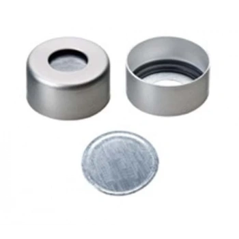 Kapak 11mm Alüminyum, Beyaz Lake, Orta Delikli, Alüminyum Liner, 0.06mm /Sızdırmamak İçin Ayirica Silikon Yerleştirilmiştir) 100 Adet