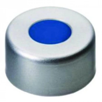 Kapak 11mm Alüminyum, Şeffaf Lake, Orta Delikli, Silikon, Şeffaf Mavi/Ptfe Beyaz, 45° Shore A, 1.3mm 100 Adet