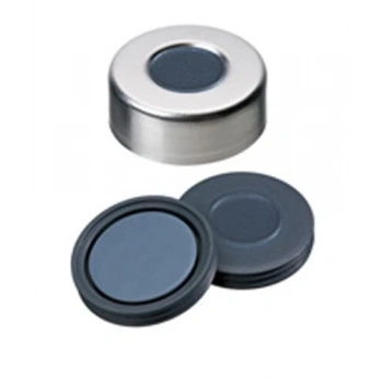 Kapak 20mm, Alüminyum, Düz, Orta Delikli, Pharma-Fix-Septa, Butyl/Ptfe, 50° Shore A, 3.0mm 100 Adet