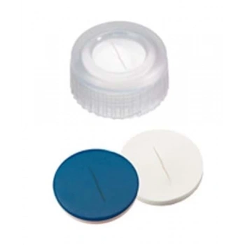 Kapak 9mm, Pp, Şeffaf, Orta Delikli, Silikon Beyaz/Ptfe Mavi, 55° Shore A, 1.0mm, Silanlanmiş 100 Adet