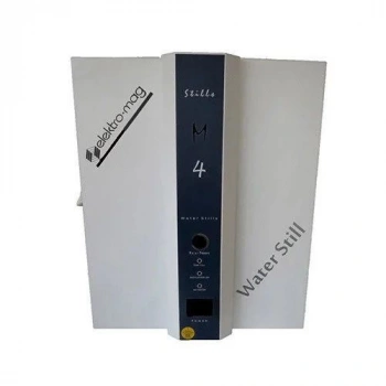 M 4 Metalik Su Damıtma Cihazı,Paslanmaz Çelik Gövde,Harici Filtre,4 Lt./Saat Kapasite 8 Lt. Depo (2 Faz)