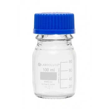 Mavi Vida Kapaklı Otoklavlanabilir Şişe 100 ml 10 Adet / Paket