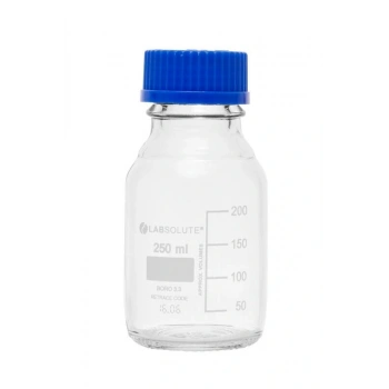 Mavi Vida Kapaklı Otoklavlanabilir Şişe 250 ml 10 Adet / Paket