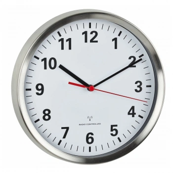 Paslanmaz çelik çerçeveli analog radyo kontrollü saat