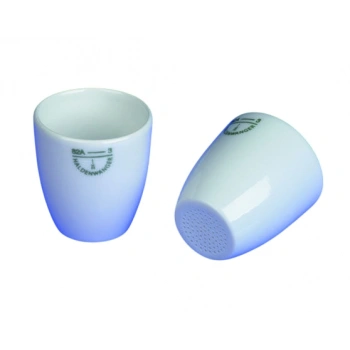 Porselen Gooch Krozesi, Geniş, 35 ml, Üst Çap: 42 mm, Alt Çap: 26 mm, Yükseklik: 45 mm, Gözenek Çapi: 0,5 mm, Kapak 79 D-6 ve Filtre Diski 31 B-25 Ayrıca Sipariş Verilmelidir. 10 Adet Paket