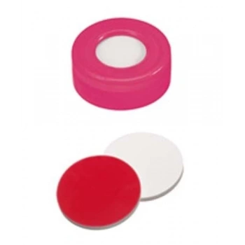 Septa 11mm, Pembe - Orta Delikli, Yumaşak Versiyonu - Silikon Beyaz/Ptfe Kırmızı, 45° Shore A, 1.3mm 100 Adet