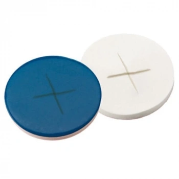 Septa 12mm, Silikon Beyaz/Ptfe Mavi, 55° Shore A, 1.5mm, Yarık - Silanlanmiş 100 Adet