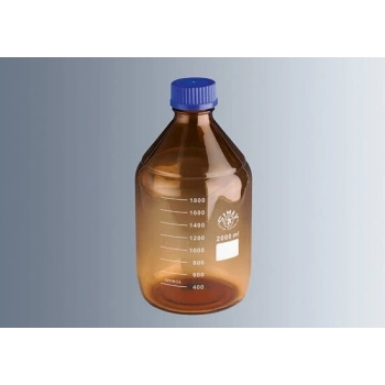 Şişe, Cam Payreks, Otoklavlanabilir, Mavi Kapaklı, Amber, 50 ml