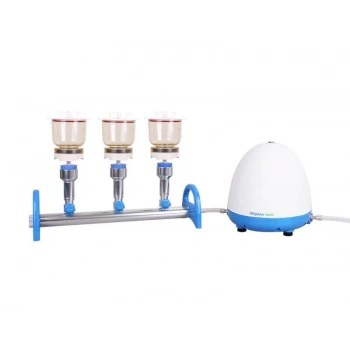 Vakum Filtrasyon Sistemi, Alüminyum 3lü Manifold, Manyetikik Huni Adaptörü Dahil, Hunileri Hariçtir; LF 3 ( 300 ml ) ve LF 5 ( 500 ml ) PES Huniler; MF 3 ( 300 ml ) ve MF 5 ( 500 ml ) Manyetikik Huniler İçin Uygundur