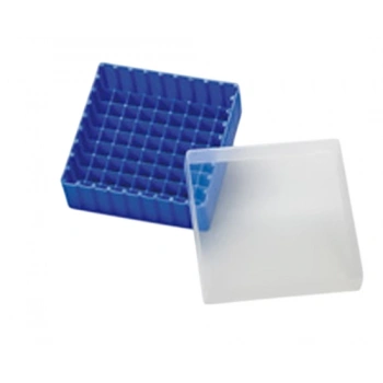 Vial Saklama Kutusu Pp, 1,5ml, 1,8ml Ve 2ml Vial İçin, Mavi, Kapak İle (130 X 130 X 45mm) 1 Adet