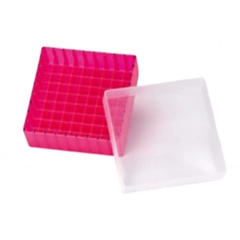 Vial Saklama Kutusu Pp, 1,5ml, 1,8ml Ve 2ml Vial İçin, Pembe, Kapak İle (130 X 130 X 45mm) 1 Adet