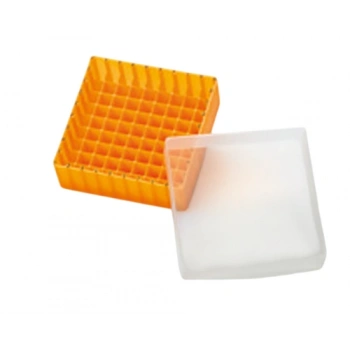 Vial Saklama Kutusu Pp, 1,5ml, 1,8ml Ve 2ml Vial İçin, Turuncu, Kapak İle (130 X 130 X 45mm) 1 Adet