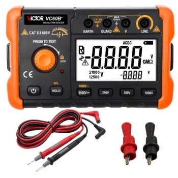 Victor VC60B+ İzolasyon Direnci Test Cihazı 5GΩ | 1000V Megaohmmetre