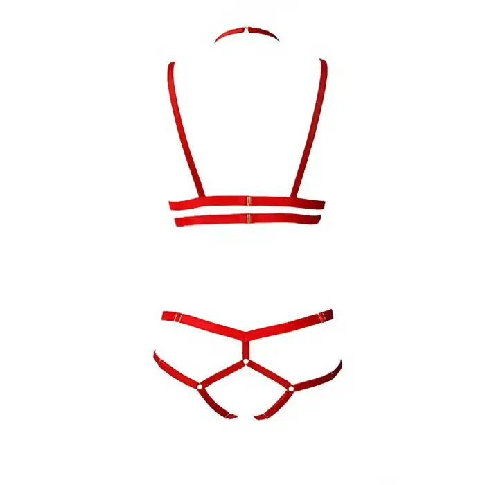3 Parça Seksi Harness Sütyen Takım - APFT144