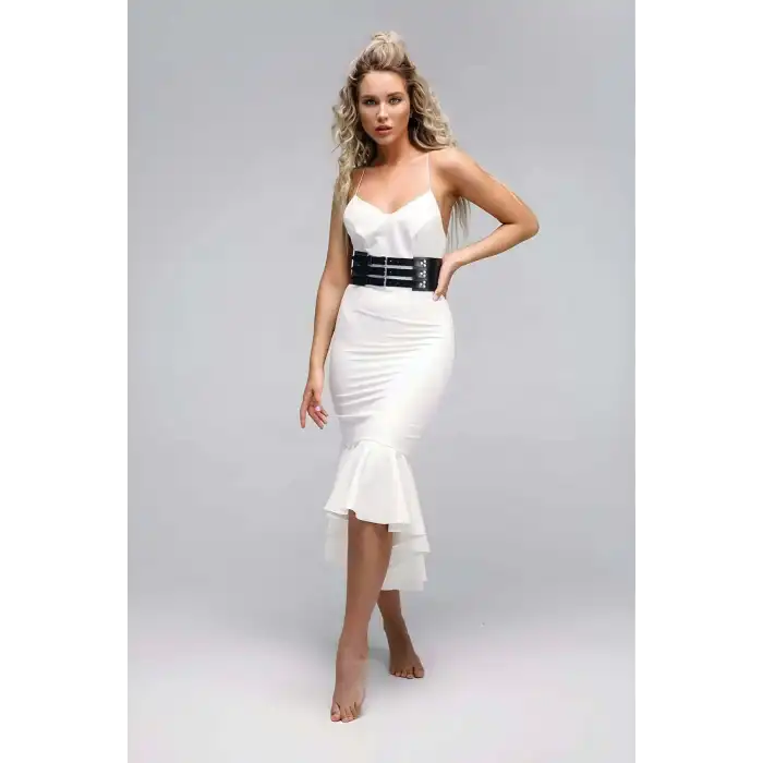 3 Tokalı Şık Deri Kemer, Elbise Üzeri Deri Kemer - APFT827