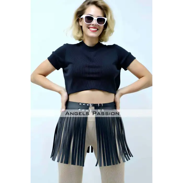 37 cm Püsküllü Şık Mini Etek - APFT1400