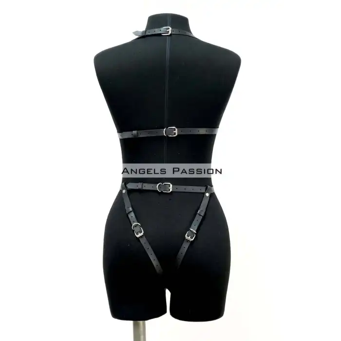 Ağ Bölgesi Açık Deri Fantezi Giyim, Deri Deri Body Harness - APFT790