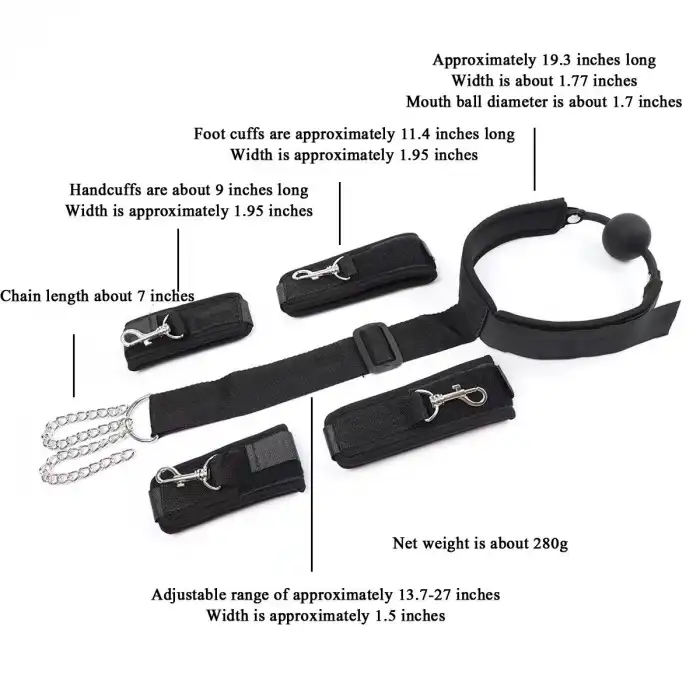 Ağız Toplu El Ayak Bağlama Kemeri Siyah