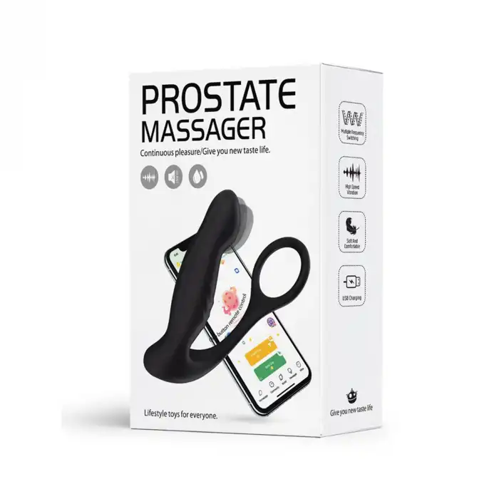 APP Kontrollü Titreşimli Anal Masaj Aleti Siyah – 10+10 Mod, USB Şarjlı, Sessiz & Su Geçirmez